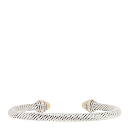 David Yurman Sterling Silver 14K Yellow Gold 5mm Cable Classics Dome Bracelet 2 of 4
