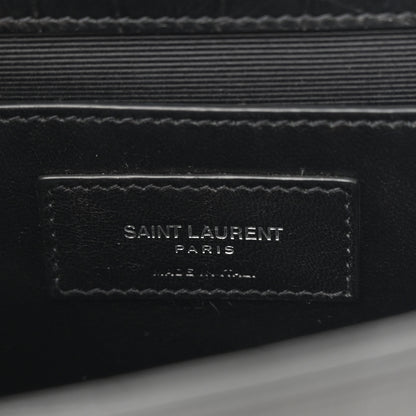 Saint Laurent Calfskin Crocodile Embossed Medium Classic Monogram Kate Tassel Satchel Black 6 of 10