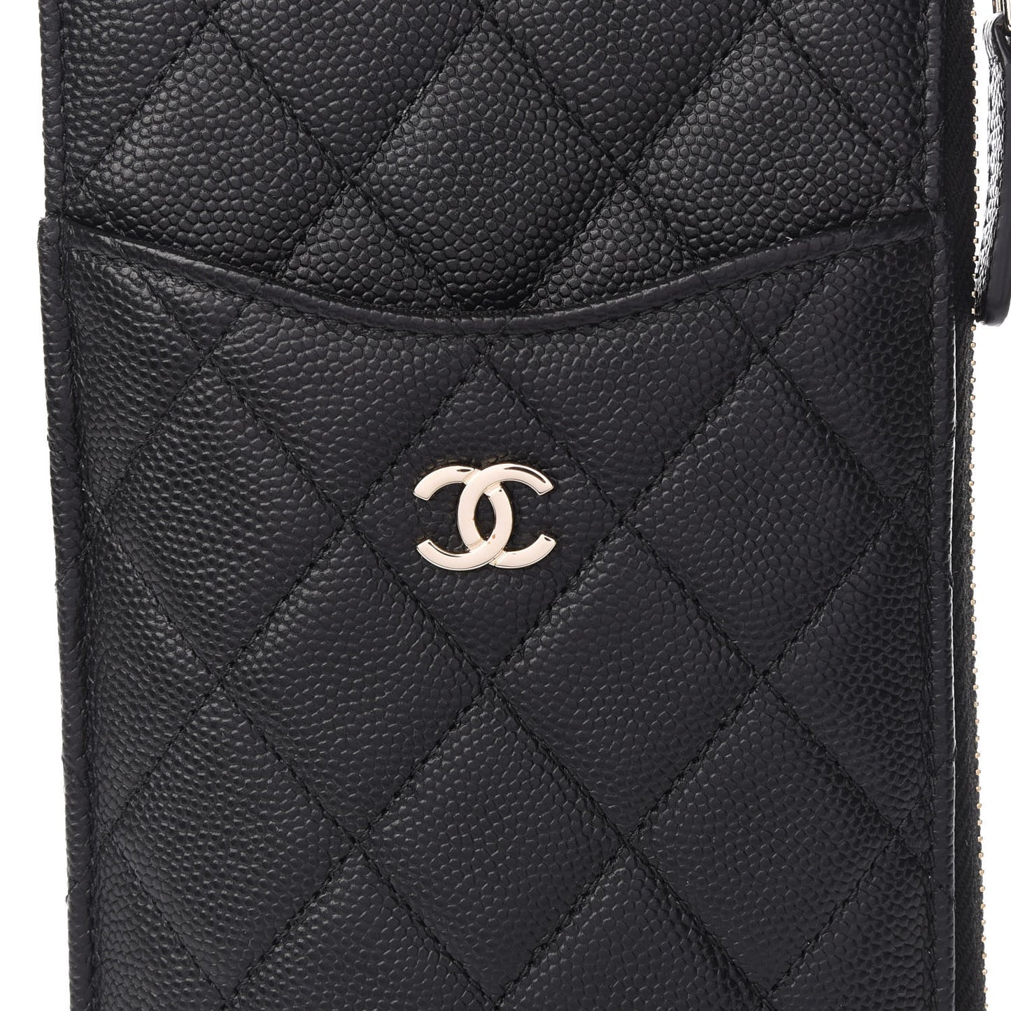 Caviar Quilted Classic Flat Wallet Pouch Black
