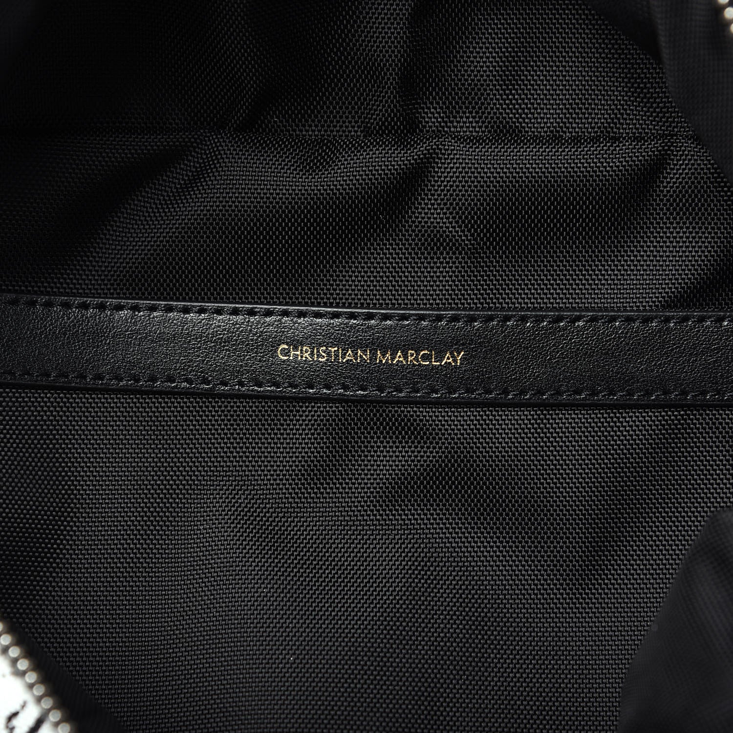Celine x Christian Marclay Canvas Backpack White Black 5 of 10