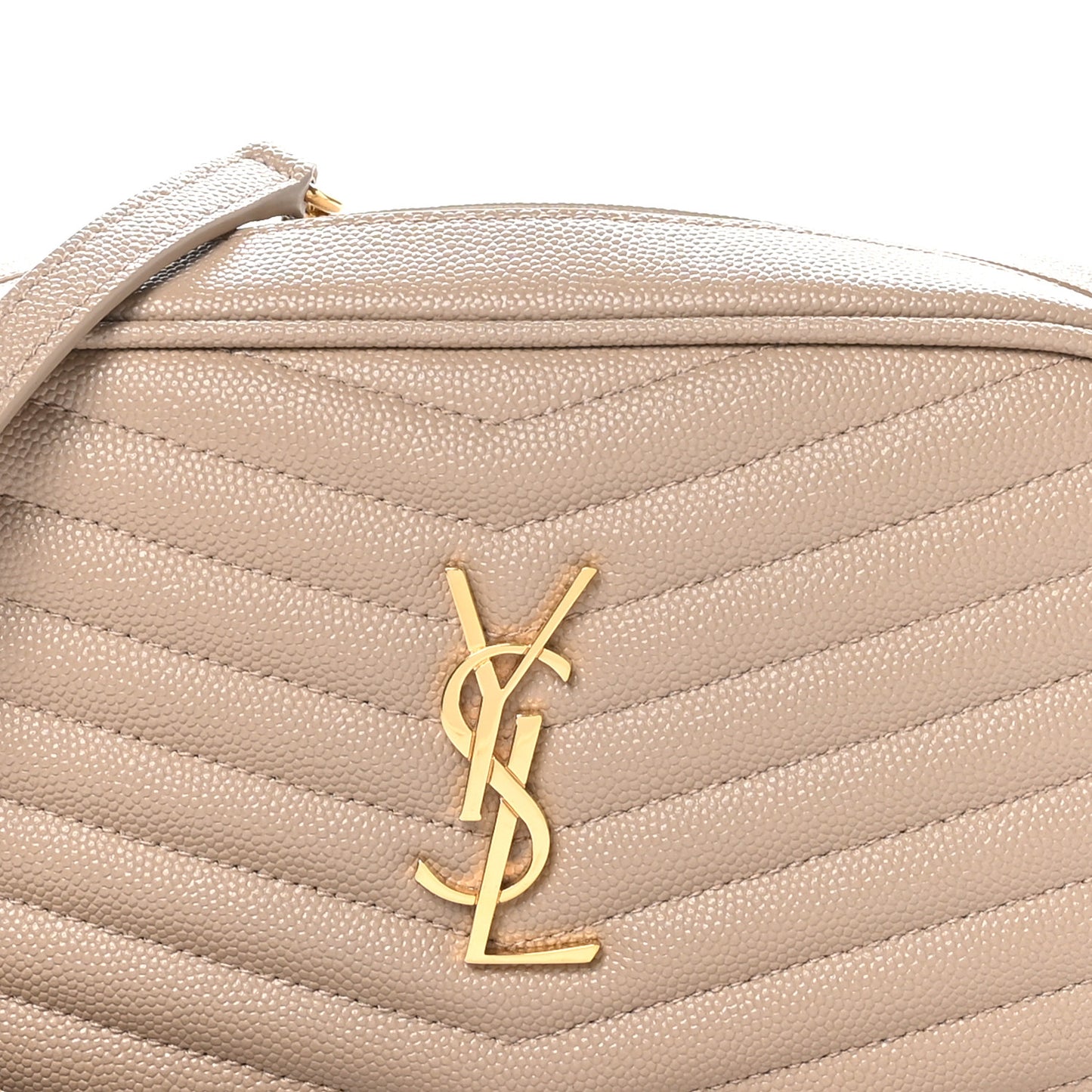 Grain De Poudre Matelasse Monogram Mini Lou Camera Bag Dark Beige