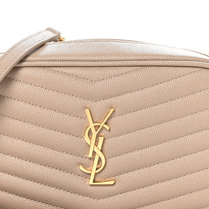 Saint Laurent Grain De Poudre Matelasse Monogram Mini Lou Camera Bag Dark Beige 8 of 10