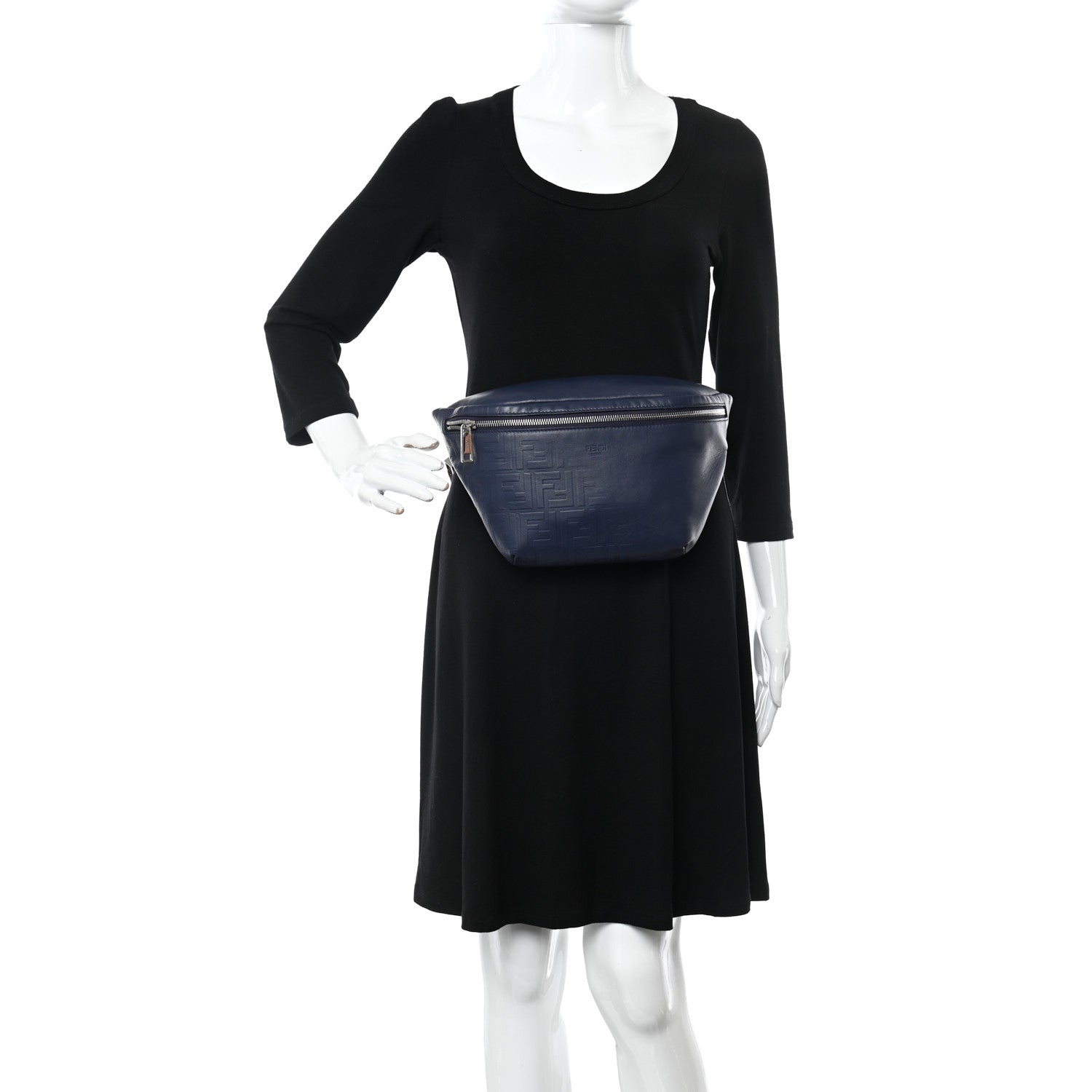 Fendi Vitello Grace FF Gradient Embossed Belt Bag Blueberry 2 of 11