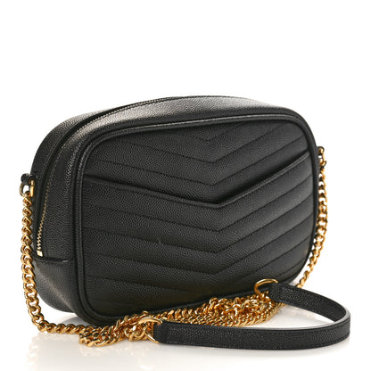 Saint Laurent SAINT LAURENT Grain De Poudre Matelasse Monogram Mini Lou Camera Bag Black 2 of 9