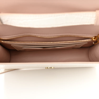 Alexander McQueen Crocodile Embossed Calfskin Four Ring Knuckle Crossbody Bag Soft Ivory 5 of 12