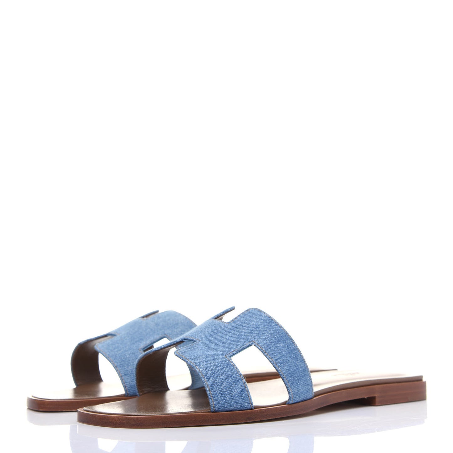 Denim Canvas Oran Sandals 38 Bleu Clair