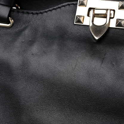 Valentino Garavani Vitello Medium Rockstud Tote Black 11 of 12