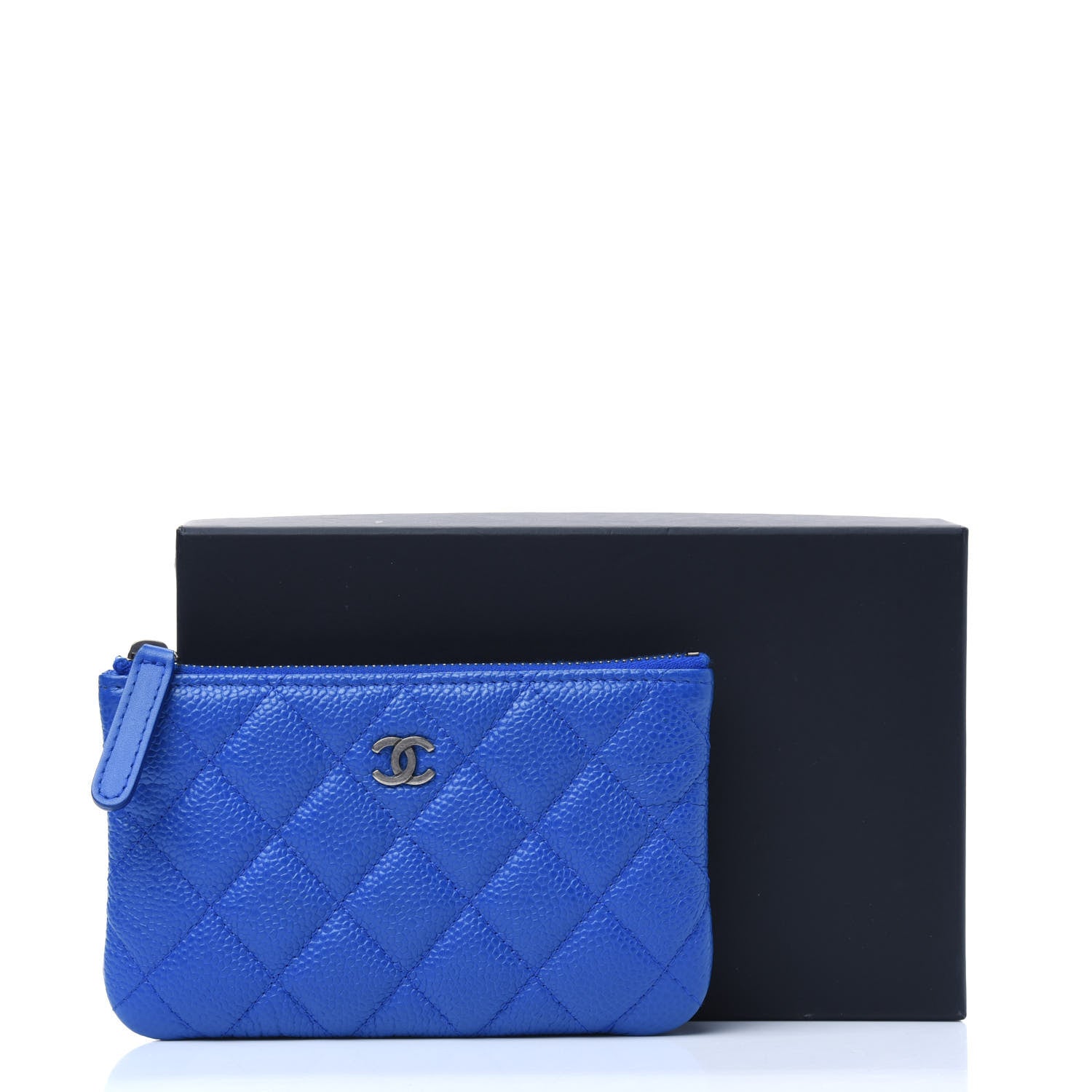 Chanel Caviar Quilted Small Cosmetic Case Blue 18 of 18