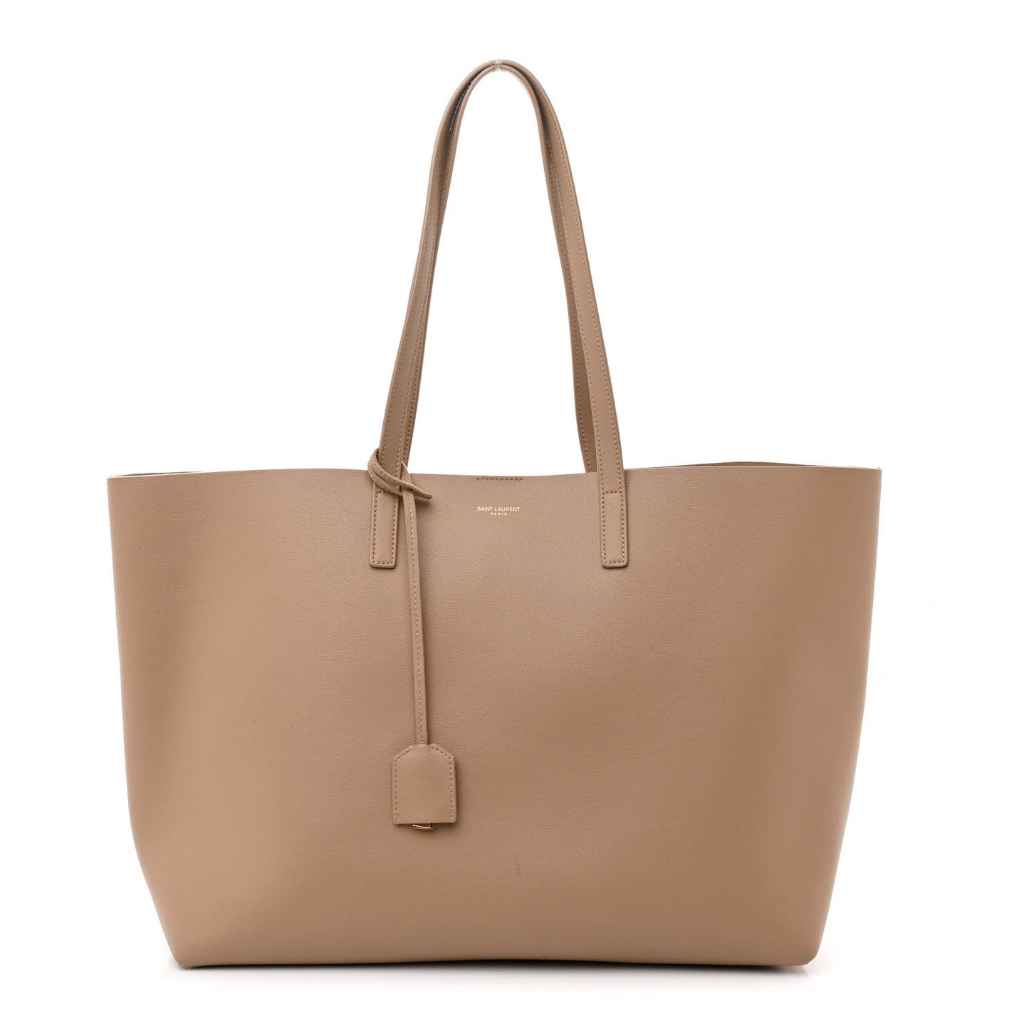 Calfskin Large Shopping Tote Dark Beige