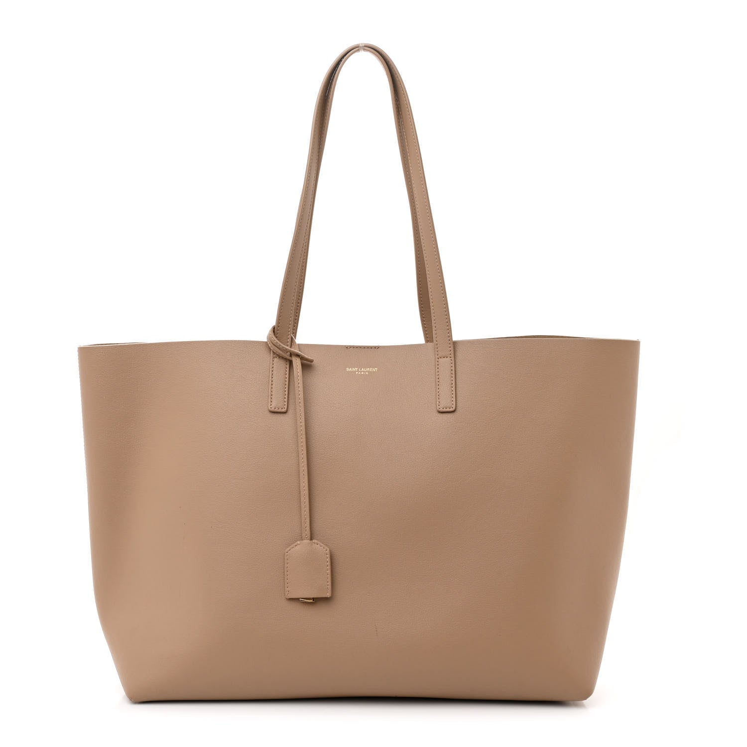 Saint Laurent Calfskin Large Shopping Tote Dark Beige 1 of 12