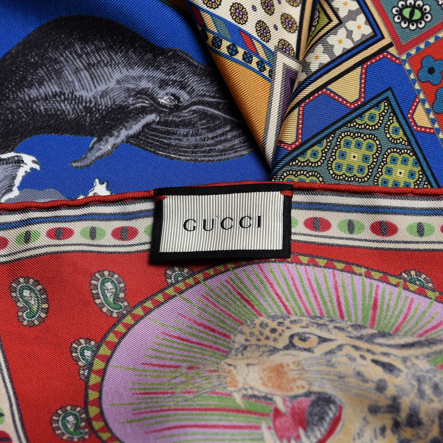 Gucci Silk Tiger Cards Place Scarf Multicolor 4 of 4