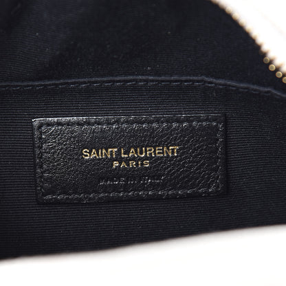 Saint Laurent Grain De Poudre Matelasse Chevron Quilted Round Vinyle Camera Bag White 6 of 9