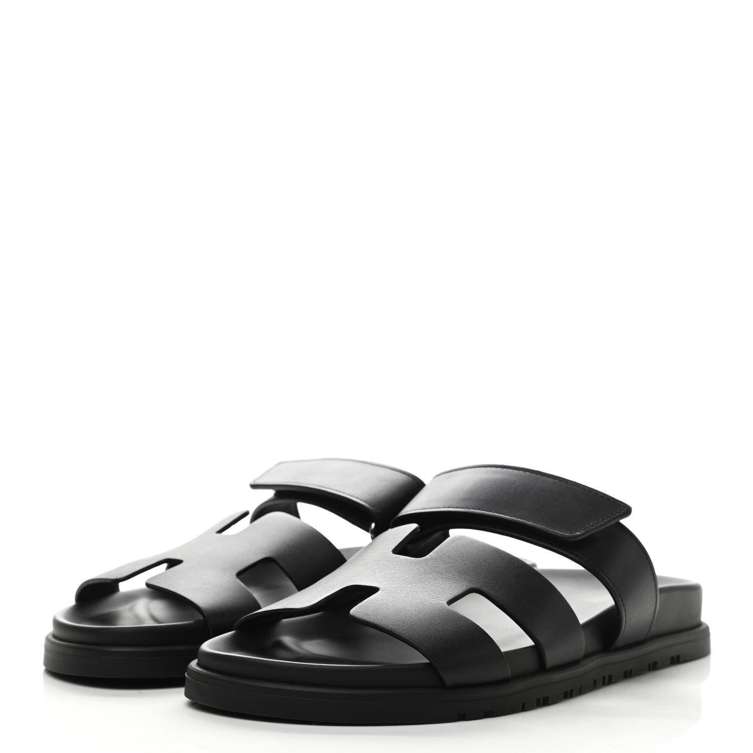 Hermes Calfskin Womens Chypre Sandals 39 Black 3 of 9