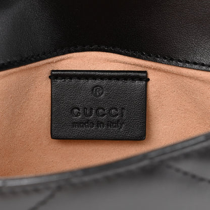 Gucci Calfskin Matelasse Super Mini GG Marmont Shoulder Bag Black 6 of 10
