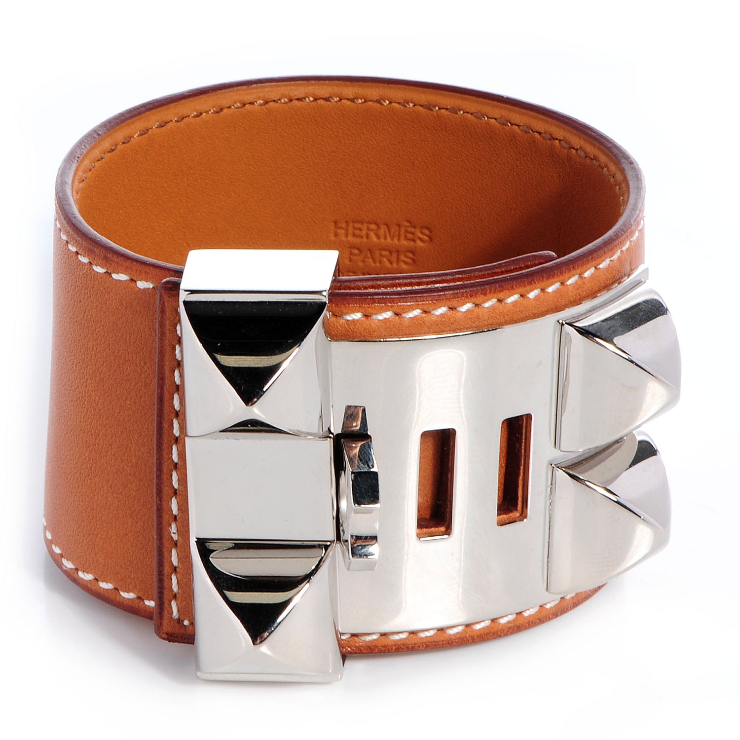 Hermes Barenia Collier de Chien CDC Bracelet CDC Fauve Small 3 of 7