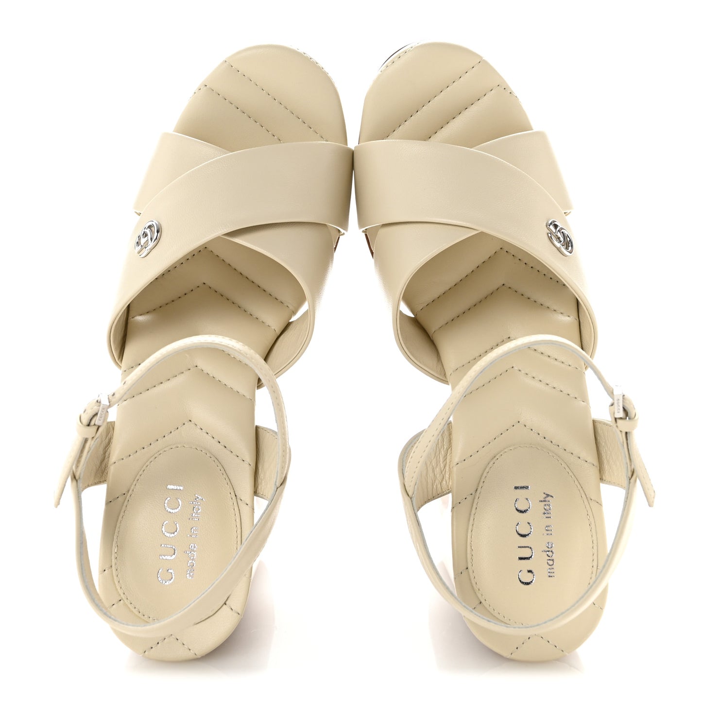 Nappa Charlotte 50/140mm Platform Sandals 36.5 New Ivoire