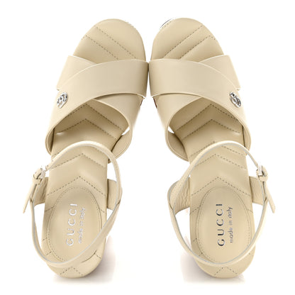 Gucci Nappa Charlotte 50/140mm Platform Sandals 36.5 New Ivoire 2 of 9