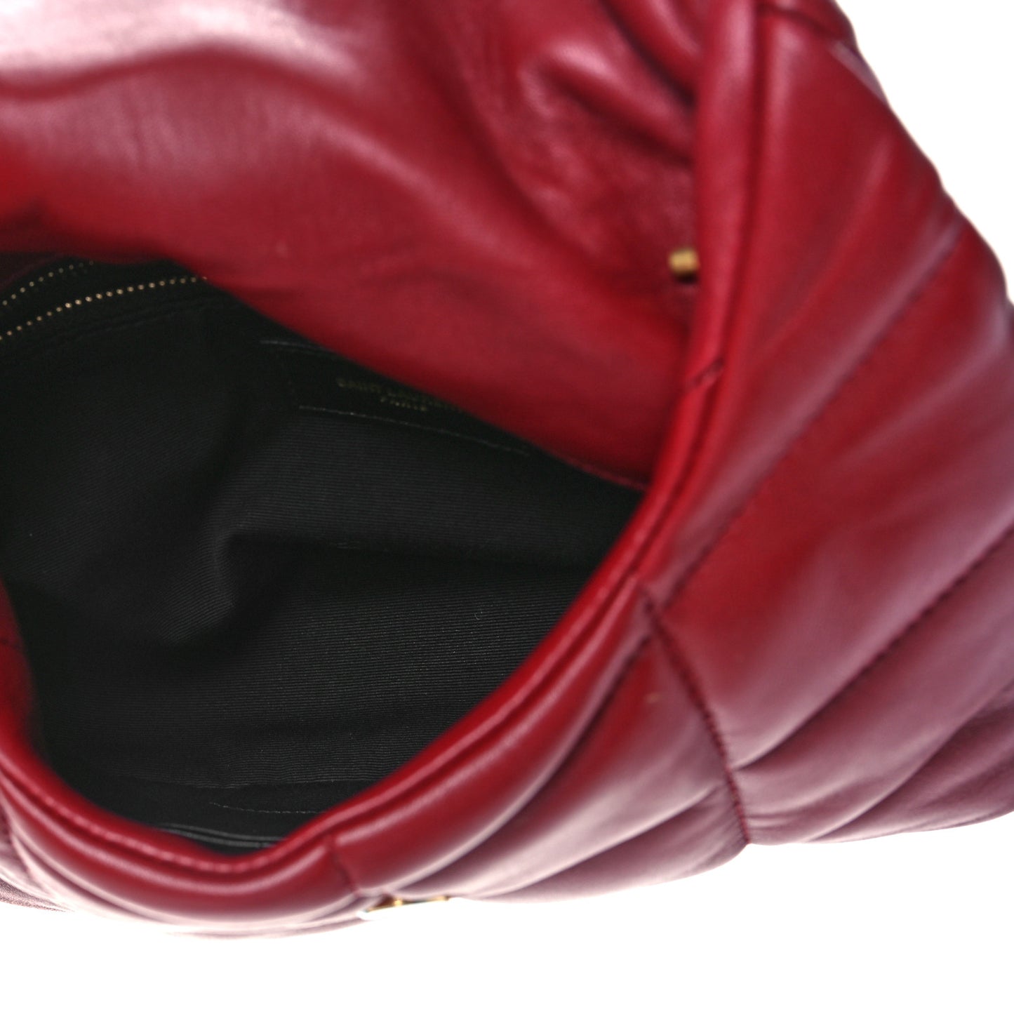 Lambskin Quilted Toy Loulou Puffer Monogram Chain Satchel Red