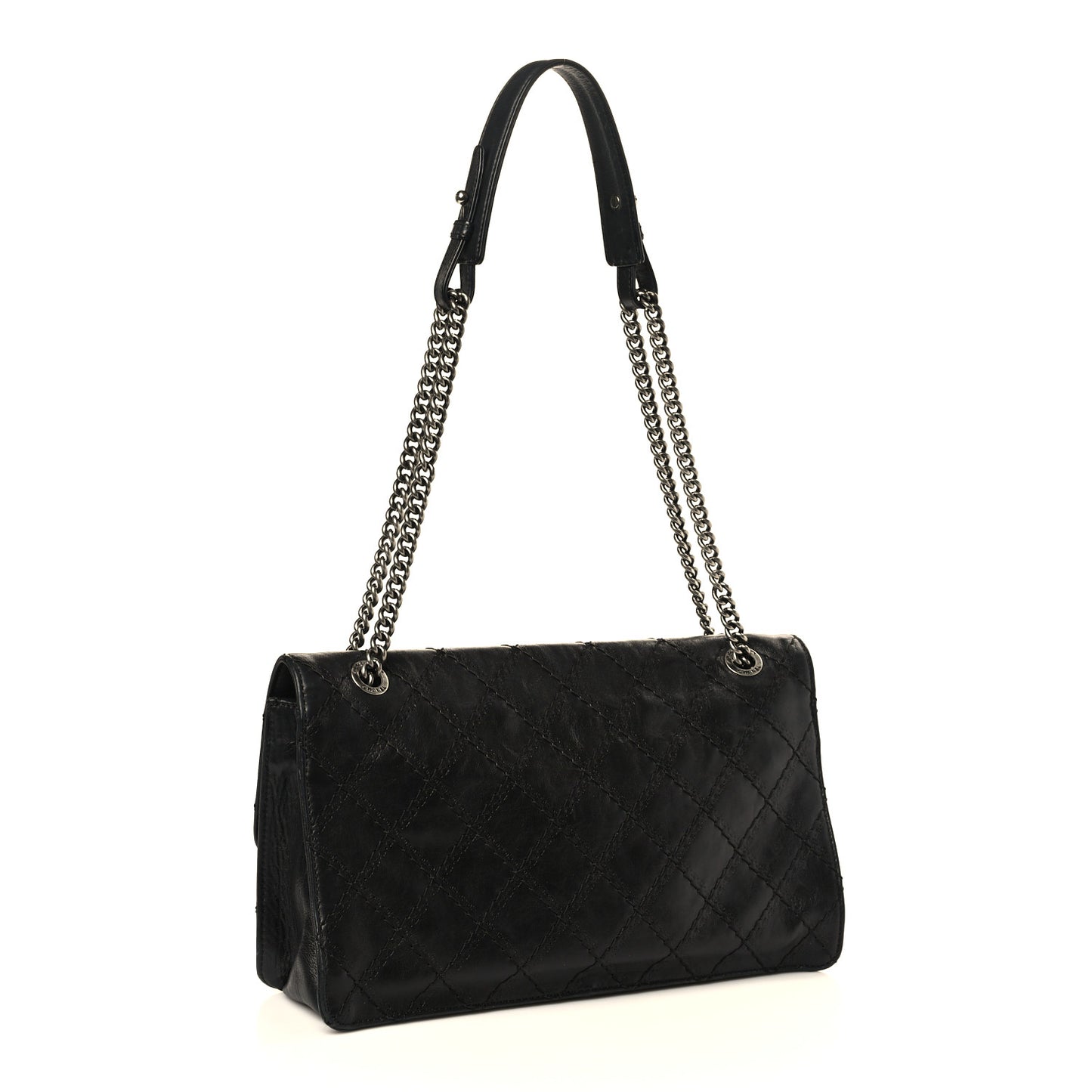 Calfskin CC Crave Reissue Crown Jumbo Flap Black