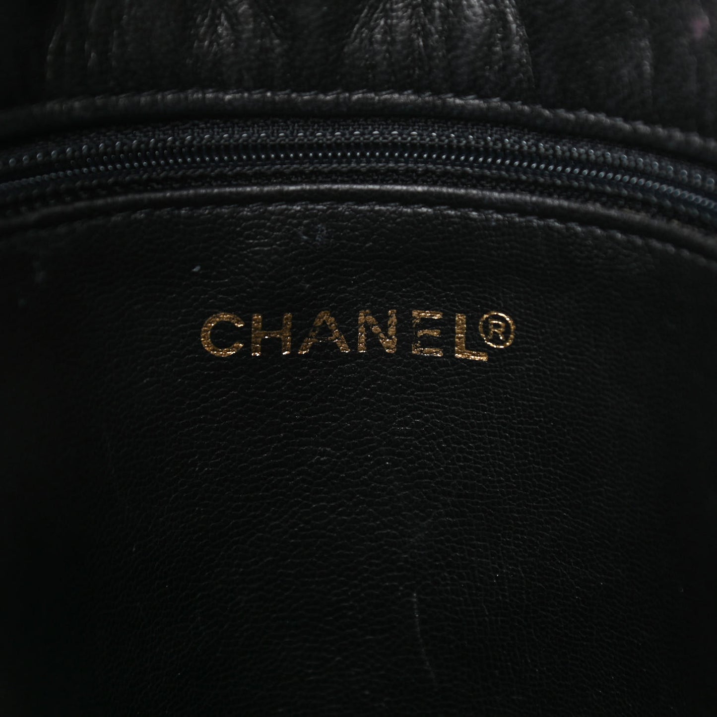 Satin Lambskin Quilted Shopping Tote Black