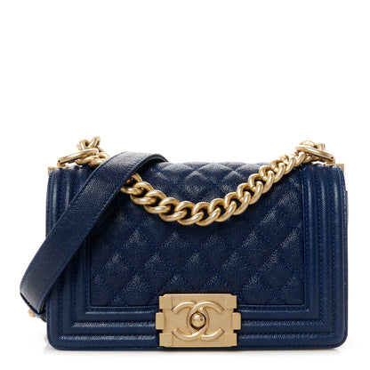 Chanel Caviar Quilted Small Boy Flap Navy 1 of 10