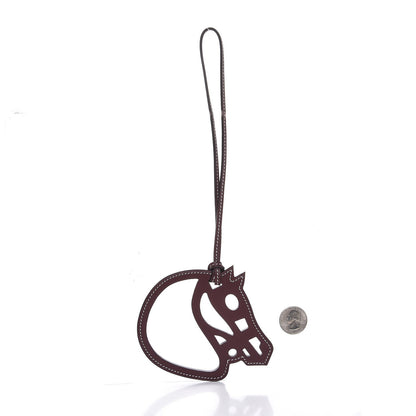 Hermes Swift Paddock Cheval Horse Bag Charm Bordeaux 2 of 4