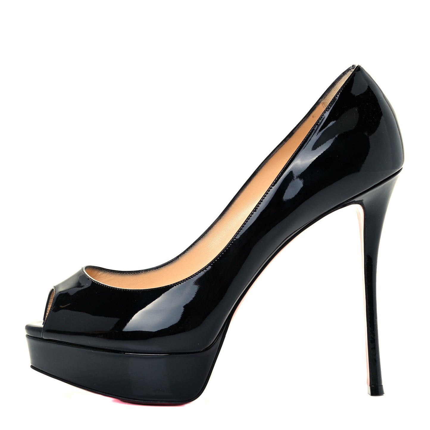 Patent Fetish Peep 130 Pumps 39.5 Black