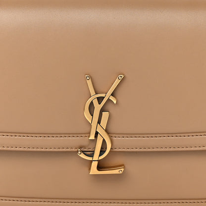 Saint Laurent Box Calfskin Monogram Medium Solferino Satchel Natural Tan 7 of 13