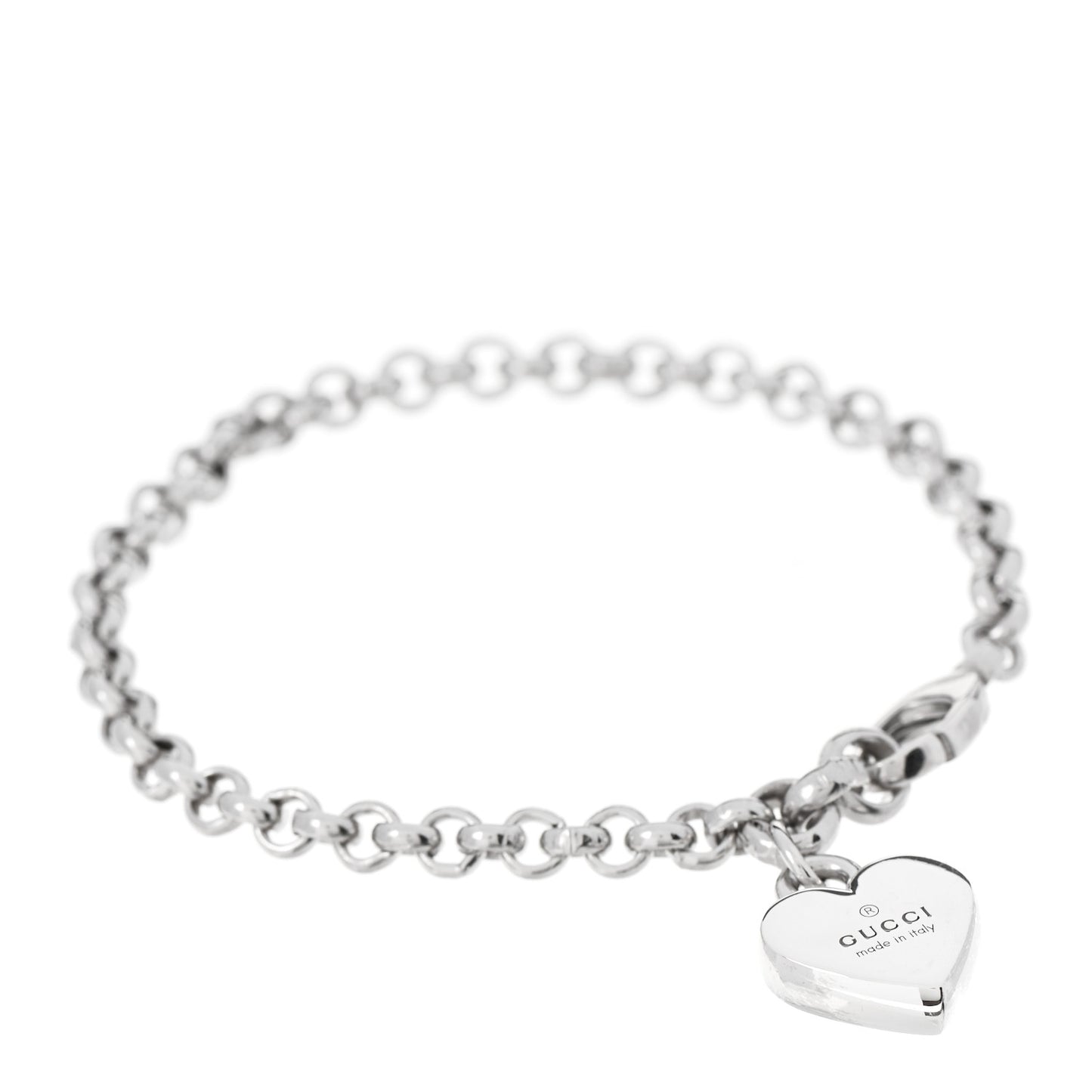 Sterling Silver Trademark Heart Charm Bracelet