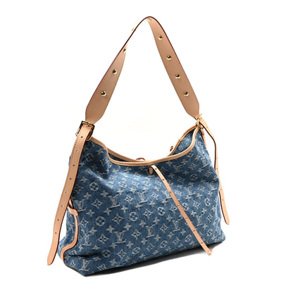 Louis Vuitton Monogram Denim CarryAll MM Blue 4 of 10