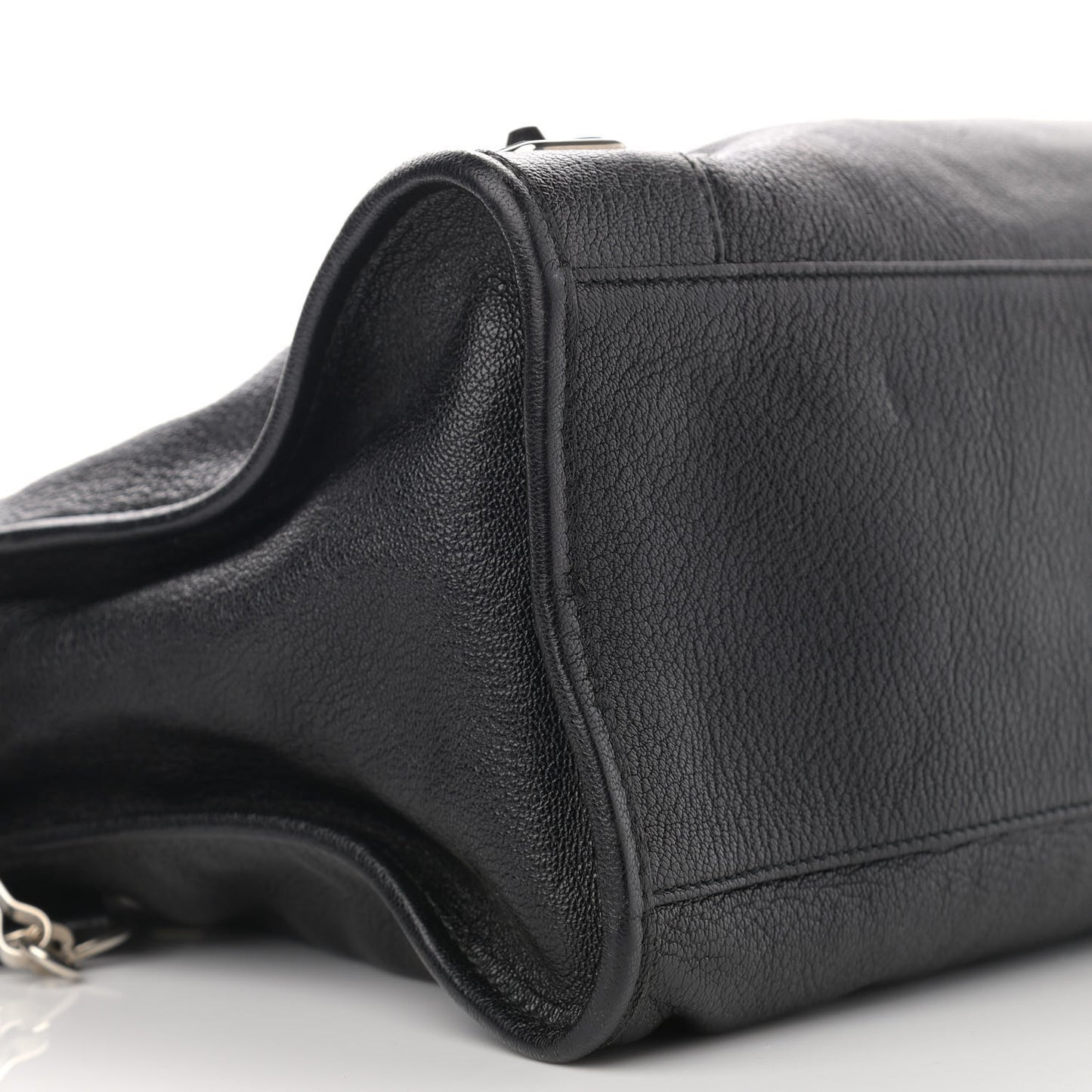 Chevre Silver Metallic Edge Hardware City Black