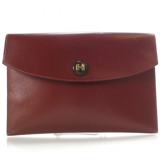 Hermes Box Leather Pochette Rio Rouge 1 of 10