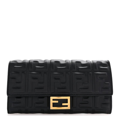 Fendi Nappa Matisse FF Embossed Continental Wallet Black 1 of 8