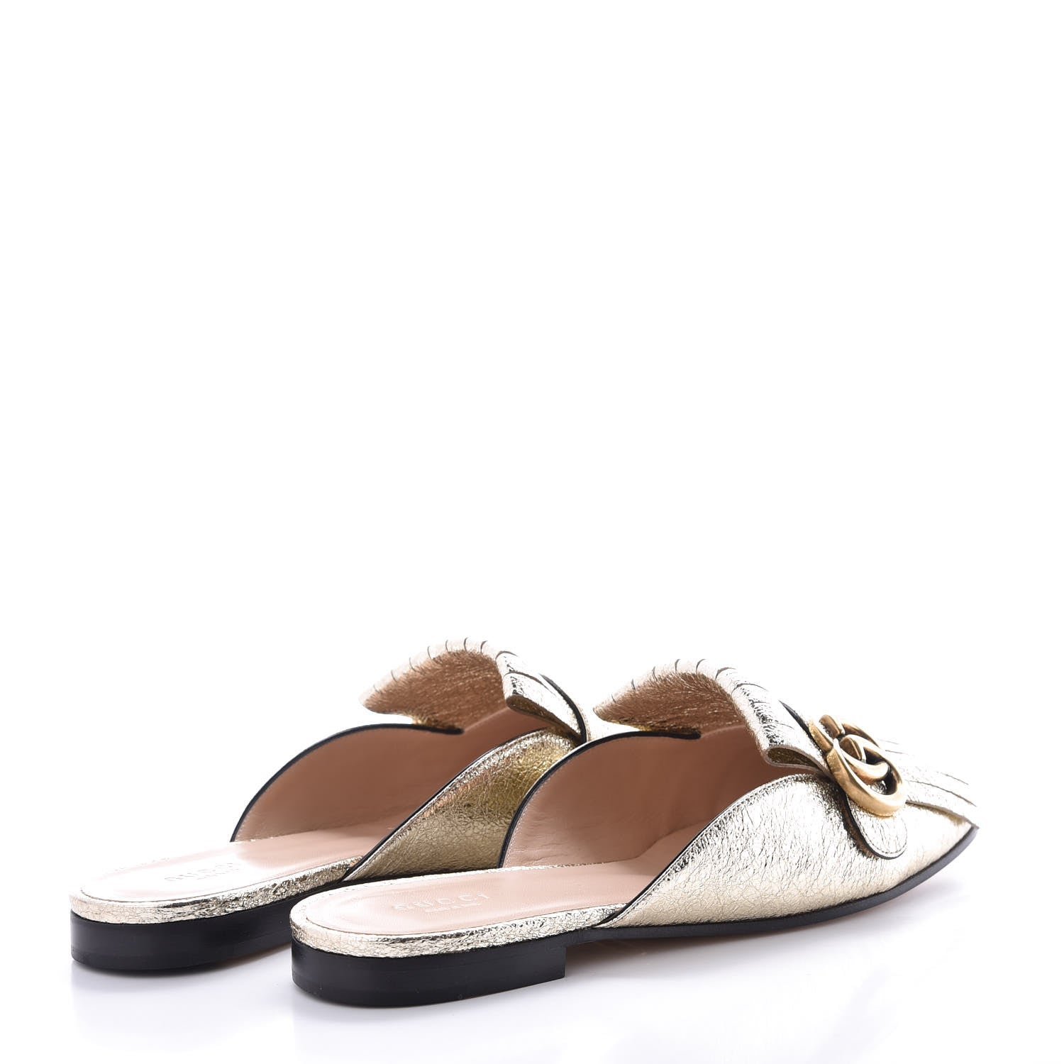 Gucci Galassia Womens GG Marmont Fringe Slippers 39 Platino 4 of 8
