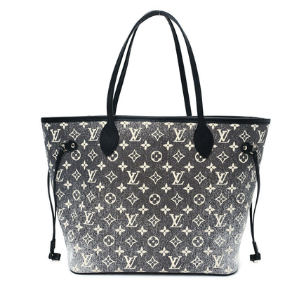 Louis Vuitton Denim Monogram Jacquard Neverfull MM Grey 1 of 11