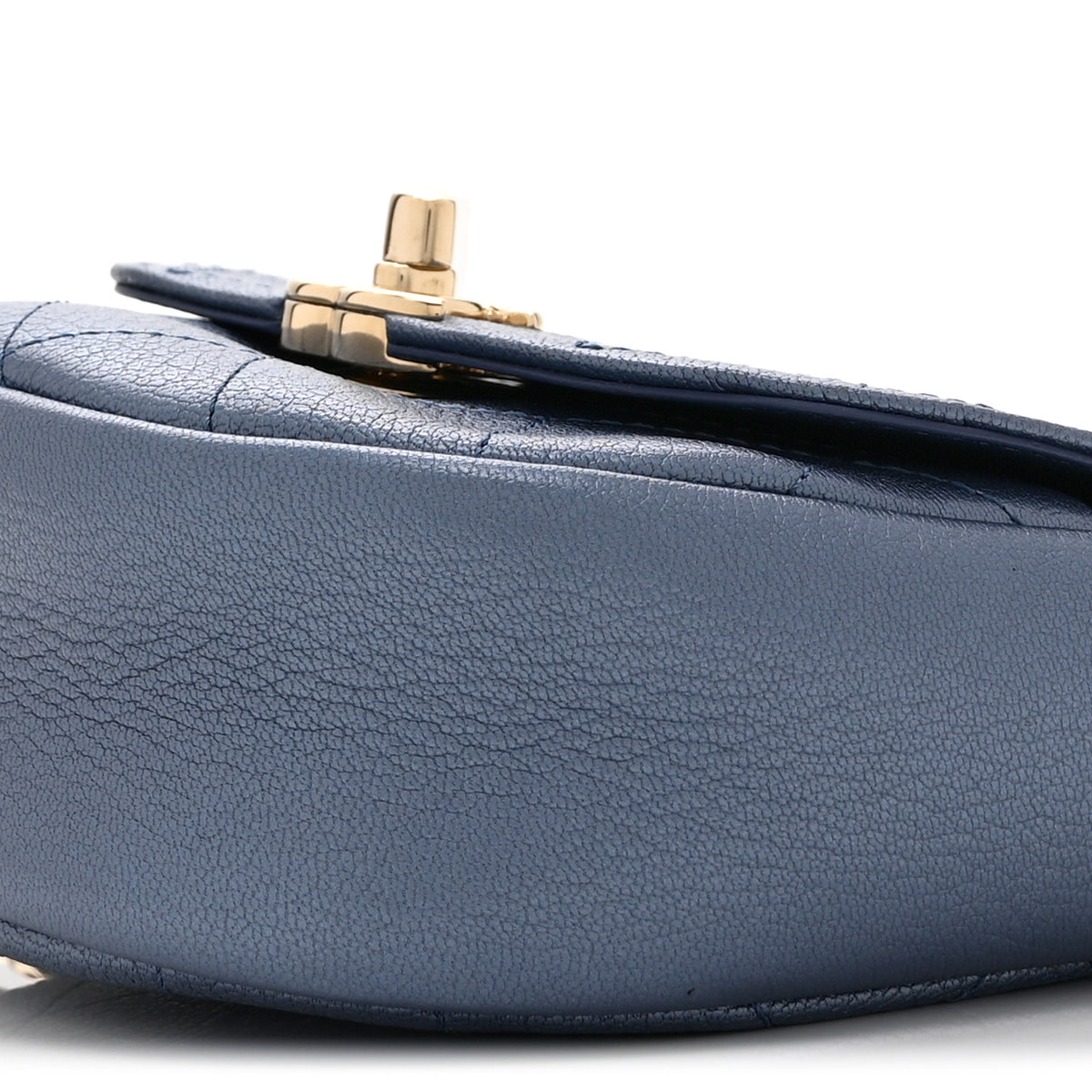 Goatskin Stitched Casual Trip Messenger Flap Blue