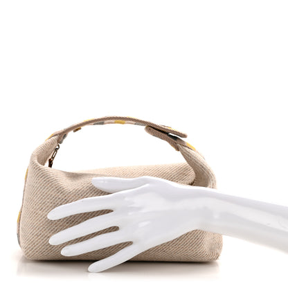 Hermes Wool Small Au Carre Bride-A-Brac Pouch Seigle 2 of 6