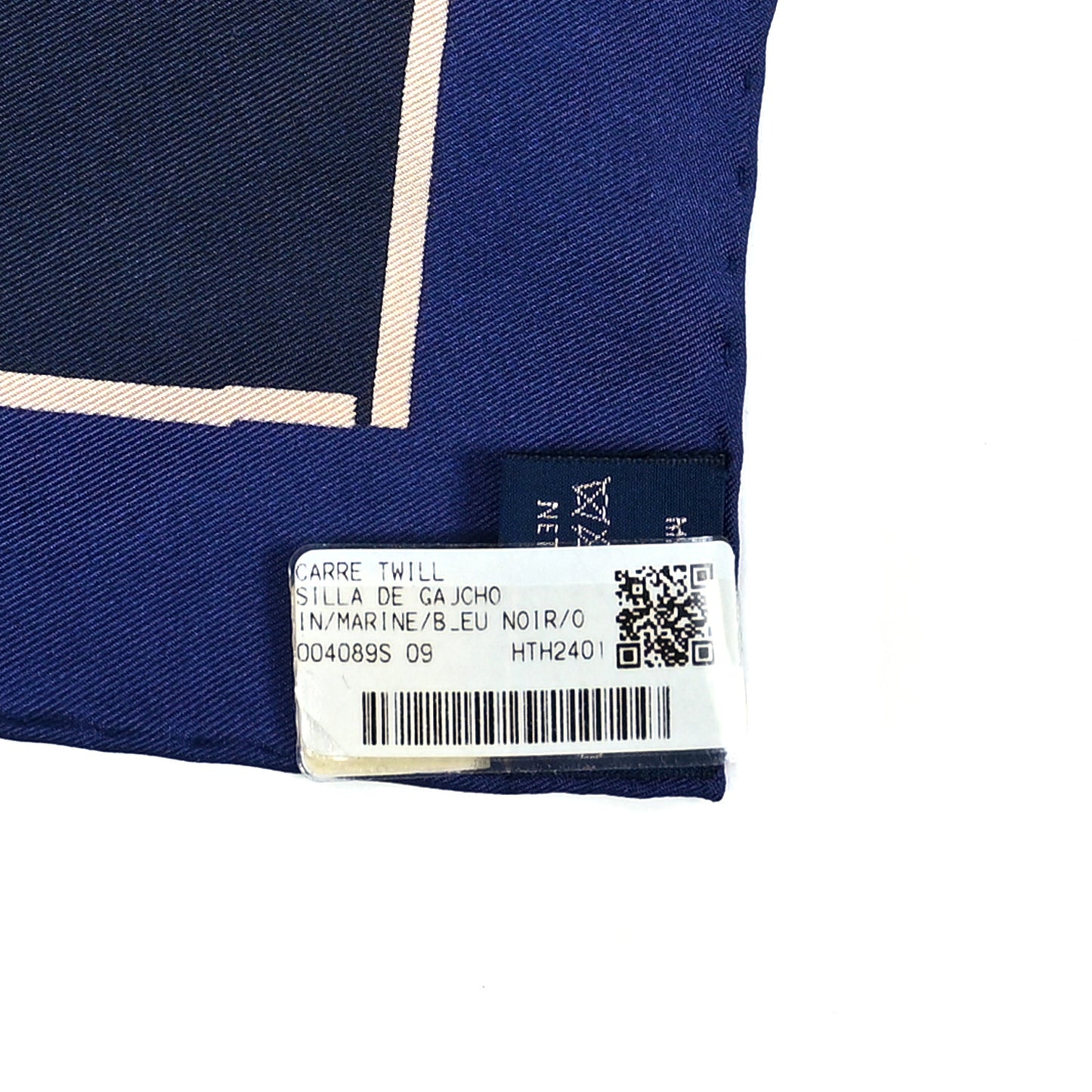 Silk Silla De Gaucho Scarf 90 Marine Bleu Black
