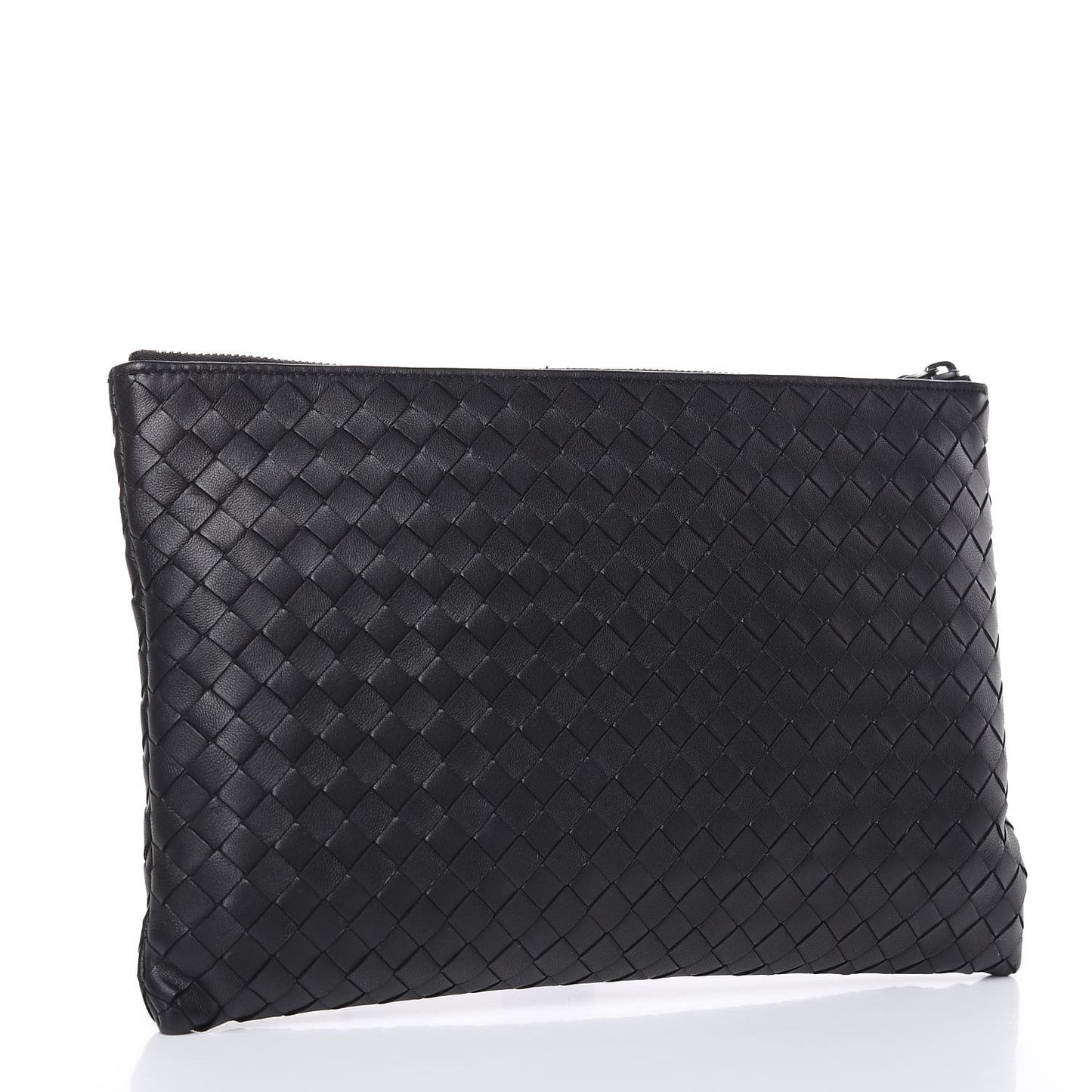 Nappa Intrecciato Medium Zip Pouch Black