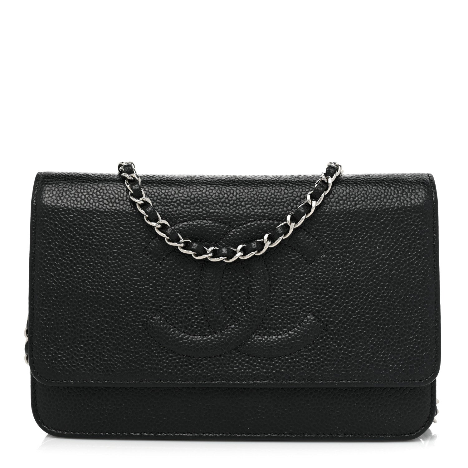 Chanel Caviar Timeless CC Wallet On Chain WOC Black 1 of 13