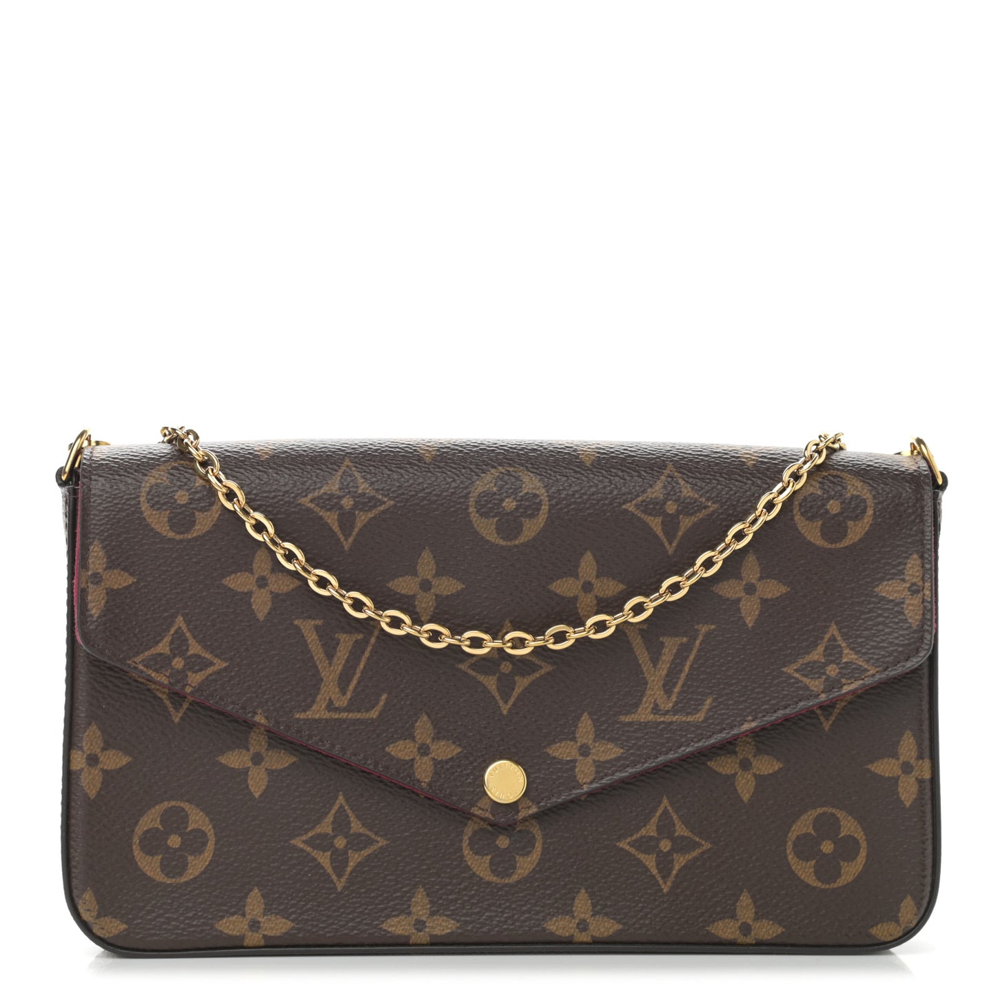 Monogram Pochette Felicie Chain Wallet Fuchsia