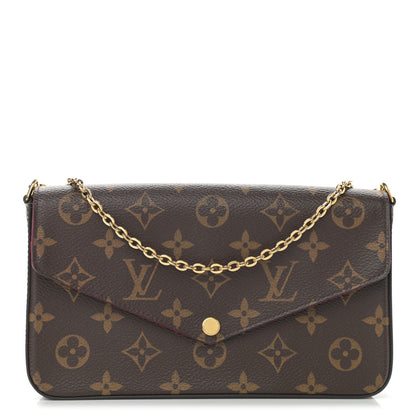 Louis Vuitton Monogram Pochette Felicie Chain Wallet Fuchsia 3 of 10