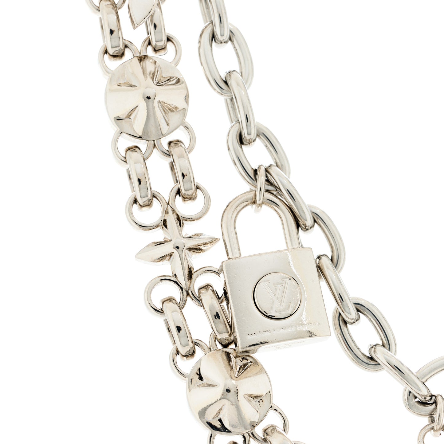 Metal My Flower Chain Bag Charm Silver