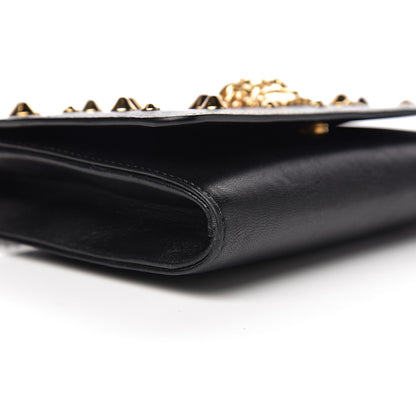 Versace Vitello Studded Palazzo Medusa Evening Clutch Bag Black 12 of 16
