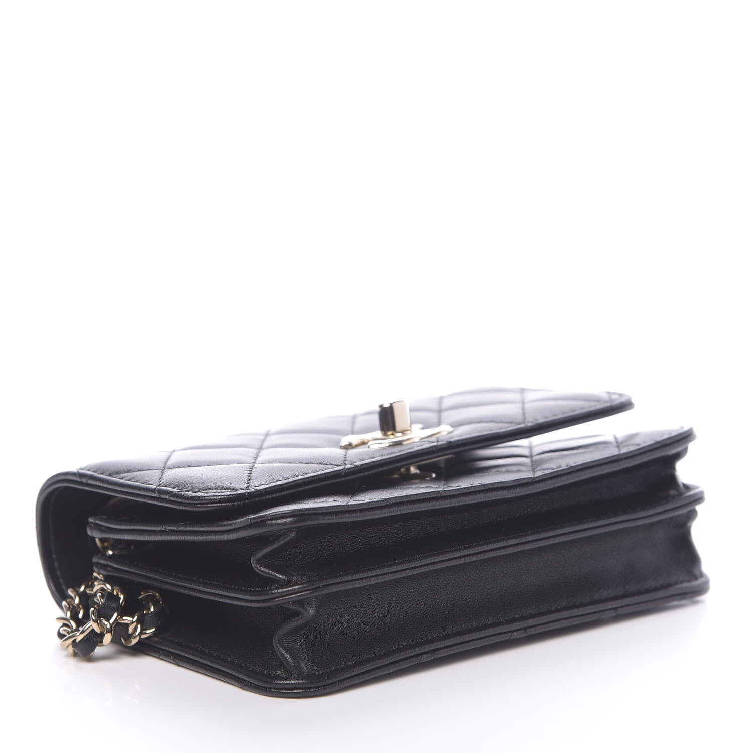 Chanel Lambskin Quilted Mini Trendy CC Wallet On Chain WOC Black 4 of 13