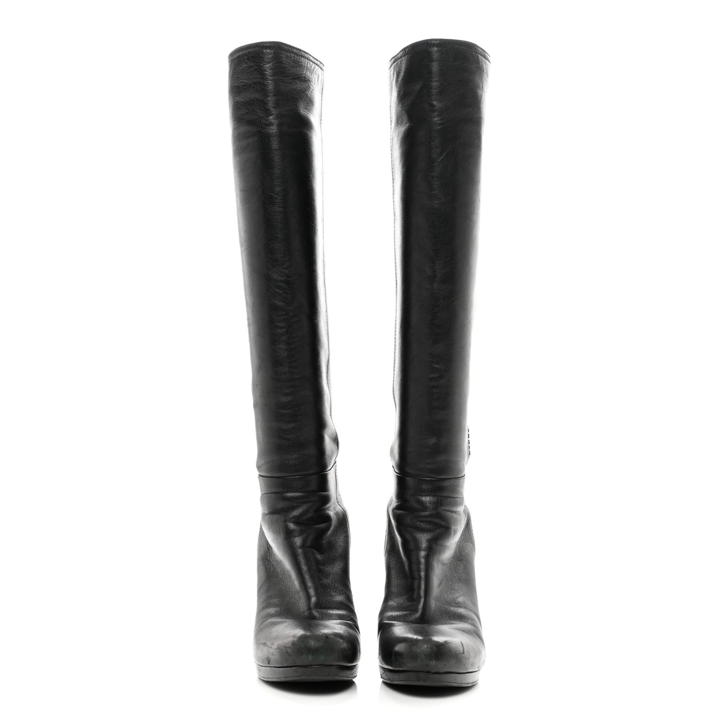 Calfskin Knee Boots 39 Black