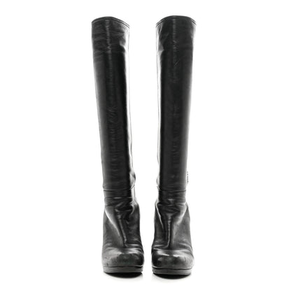 Prada Calfskin Knee Boots 39 Black 2 of 10