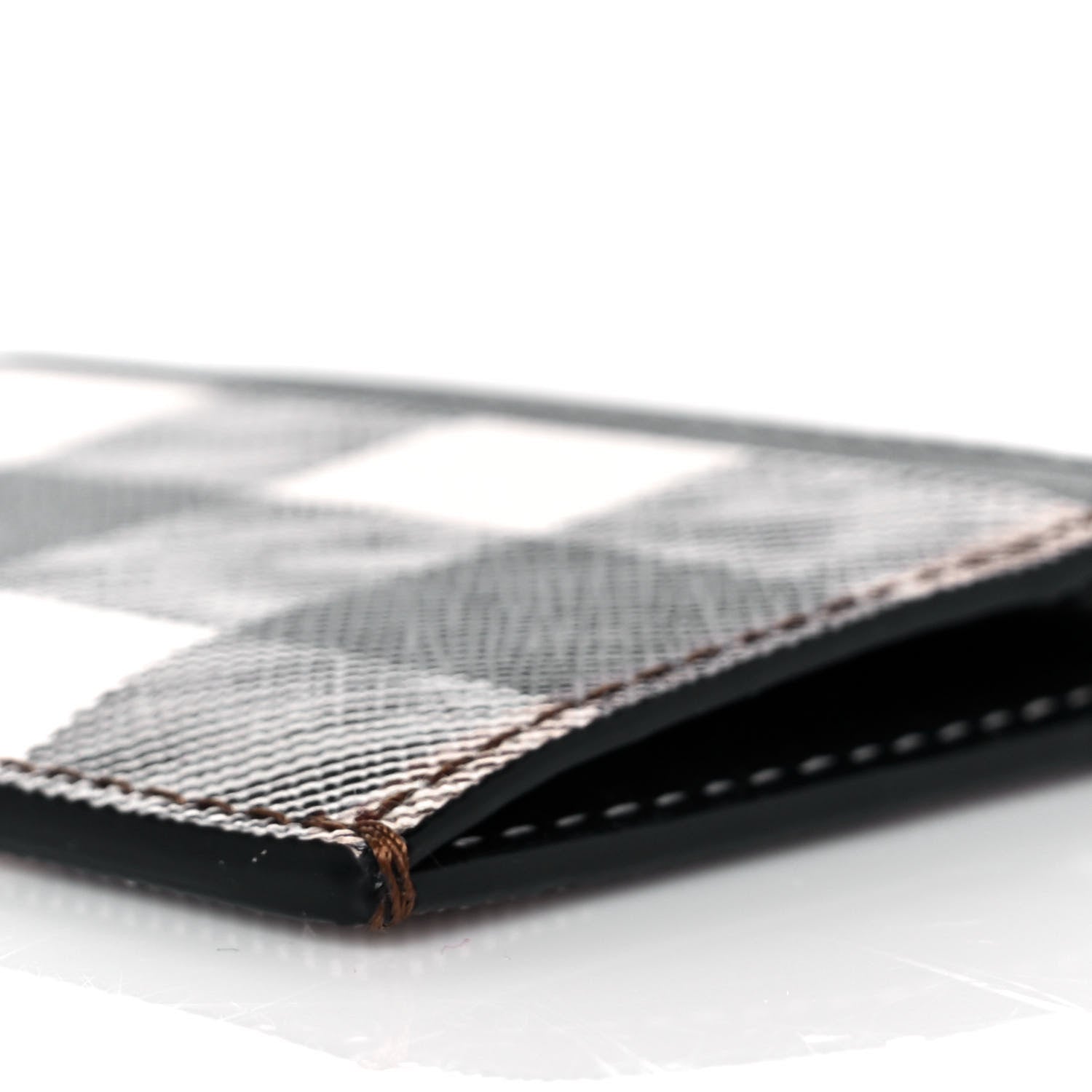 Burberry Gingham Check Calfskin Card Case Black White 8 of 9
