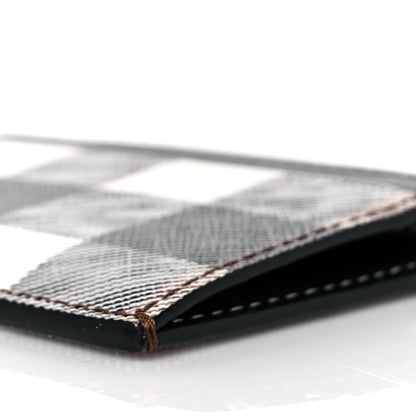 Burberry Gingham Check Calfskin Card Case Black White 8 of 9