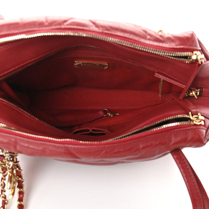Chanel Lambskin Quilted Large Bowling Bag Red 5 of 11